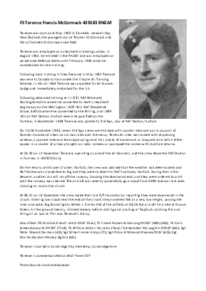 A preview of a PDF biography for McCormack, Terence Francis